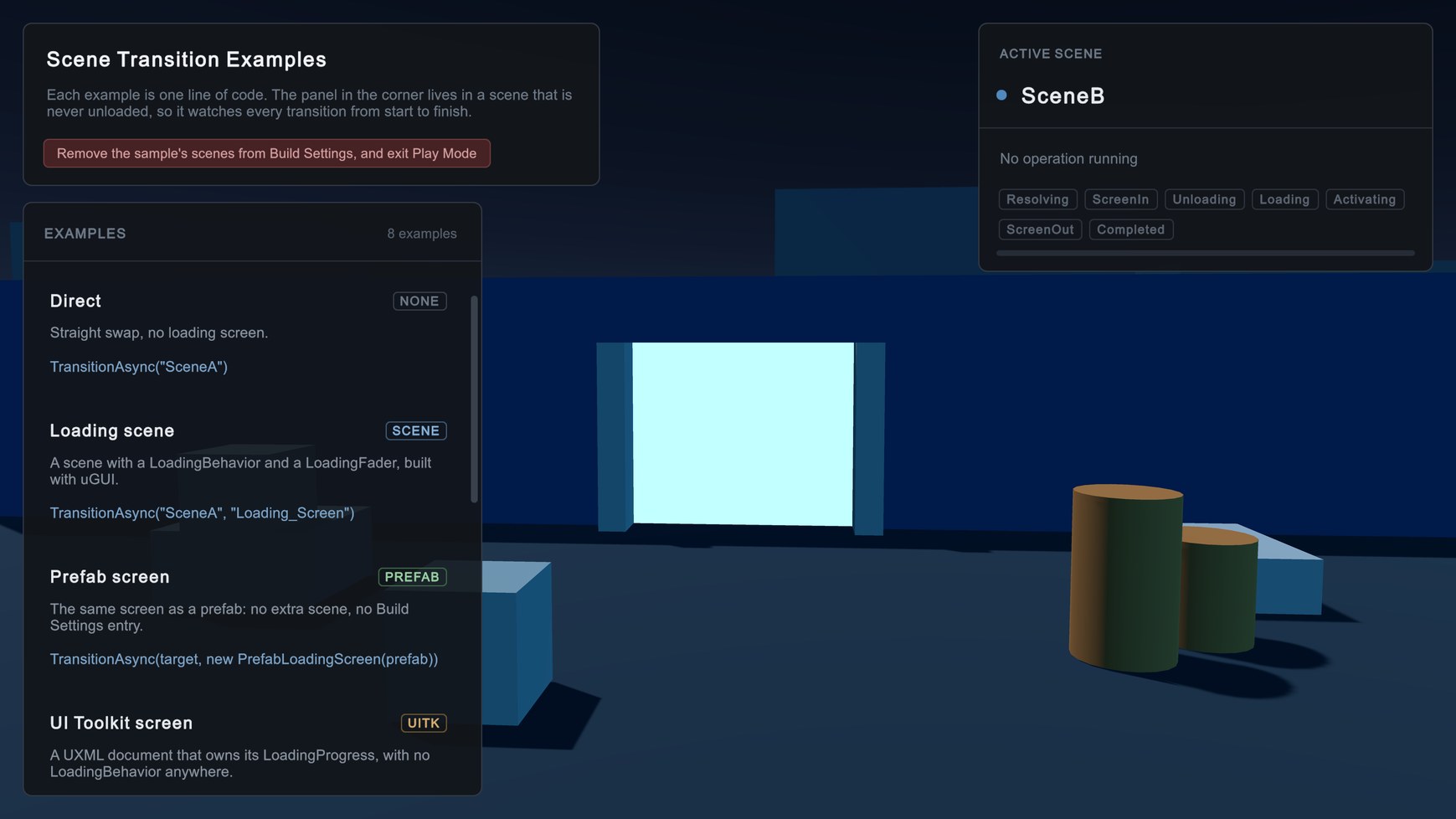 Loading Scene Examples